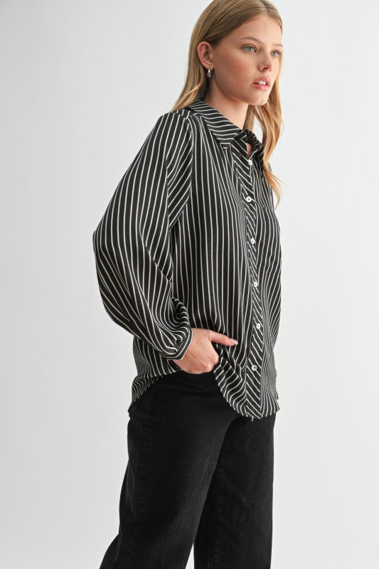 Stripe Button Blk