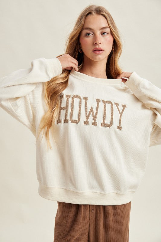 Western Howdy Floral Graphic Sweatshirt