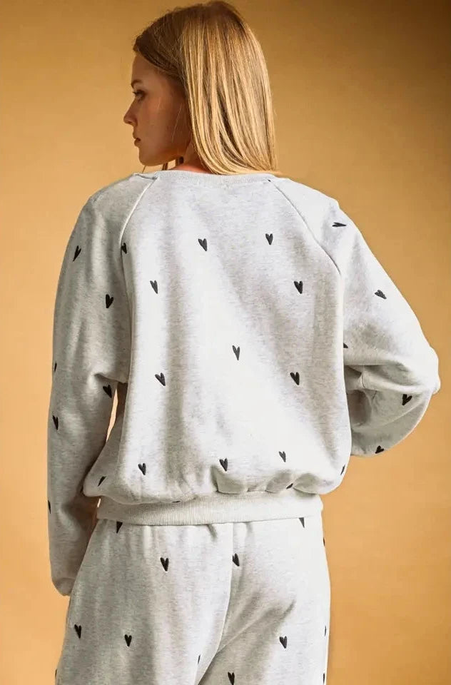 Melange Heart Embroidered Set