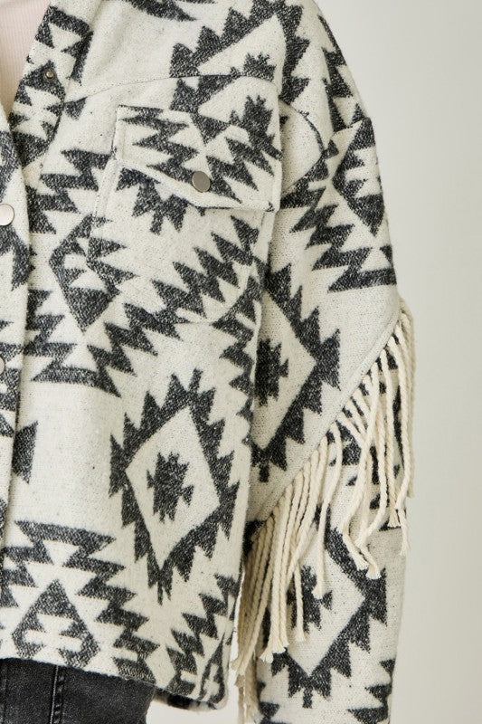 Aztec Fringe Shacket