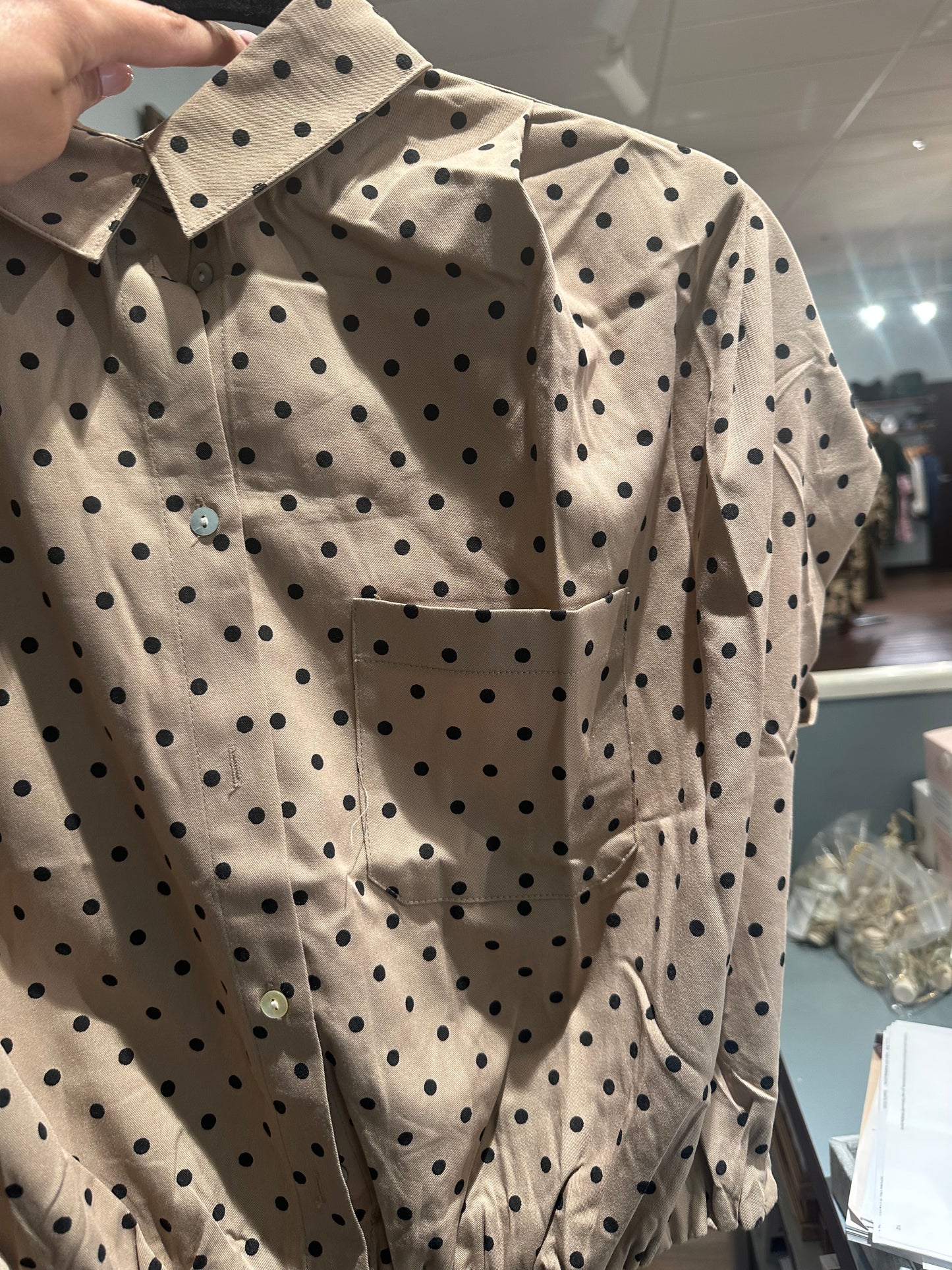 Delaney Pleated Button Down Shirt