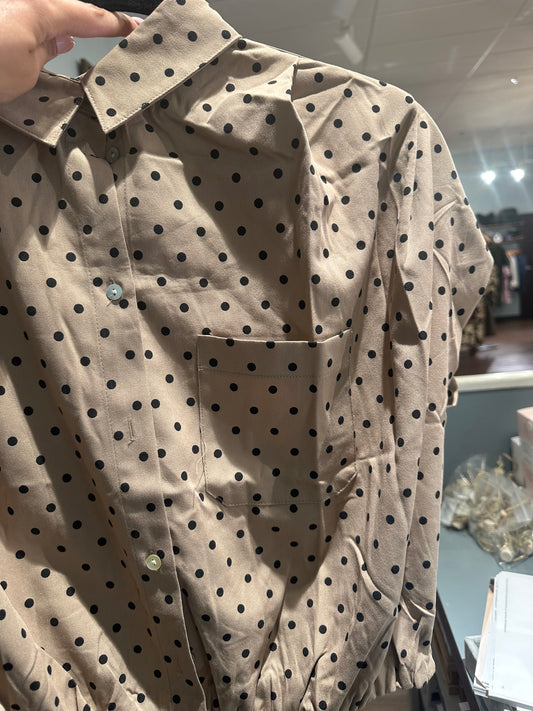 Delaney Pleated Button Down Shirt