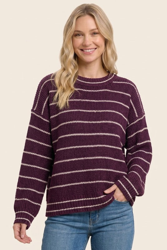 Dark Plum Textured Sweater