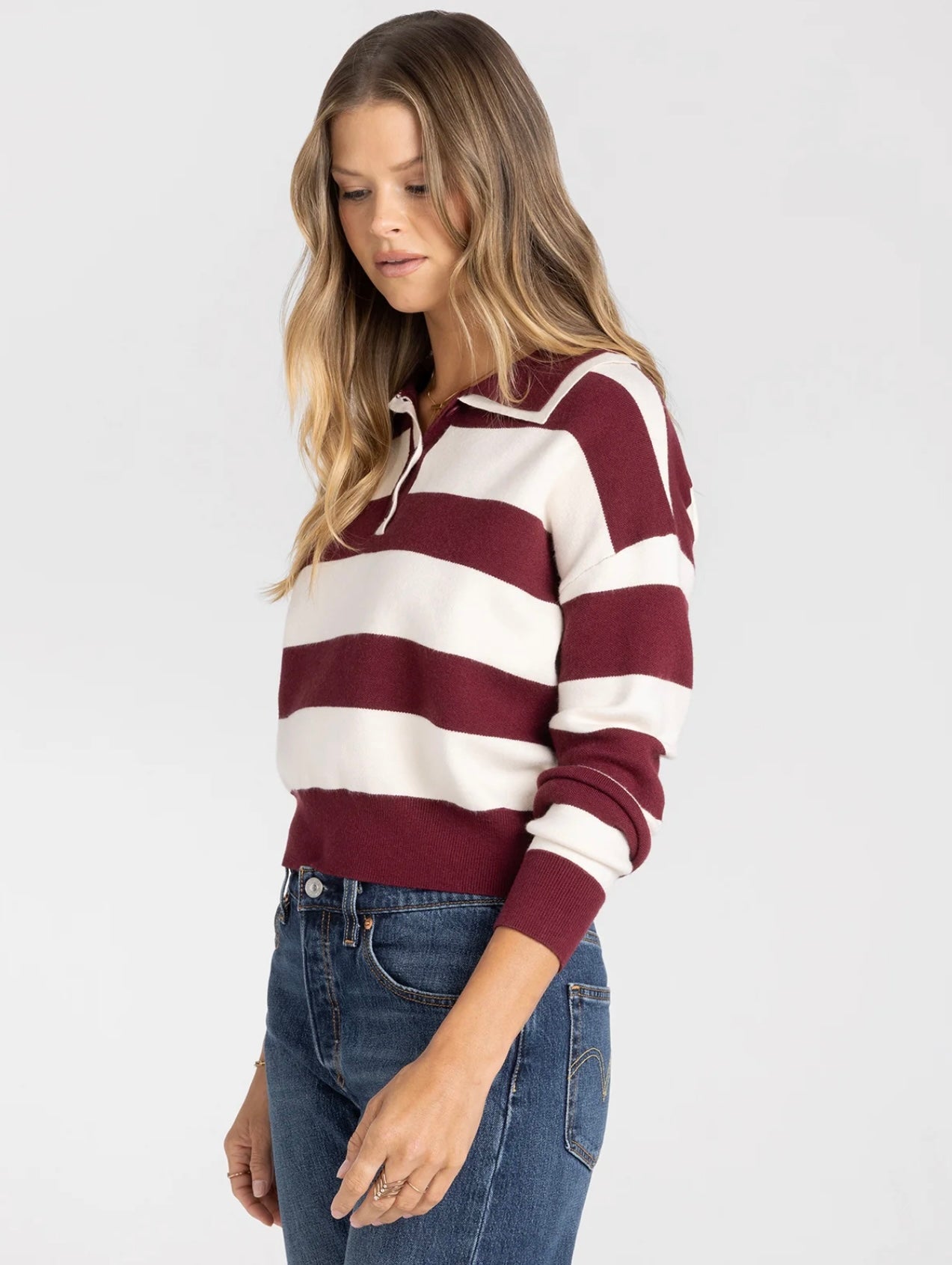 Normandy Red Ecru Stripe Top