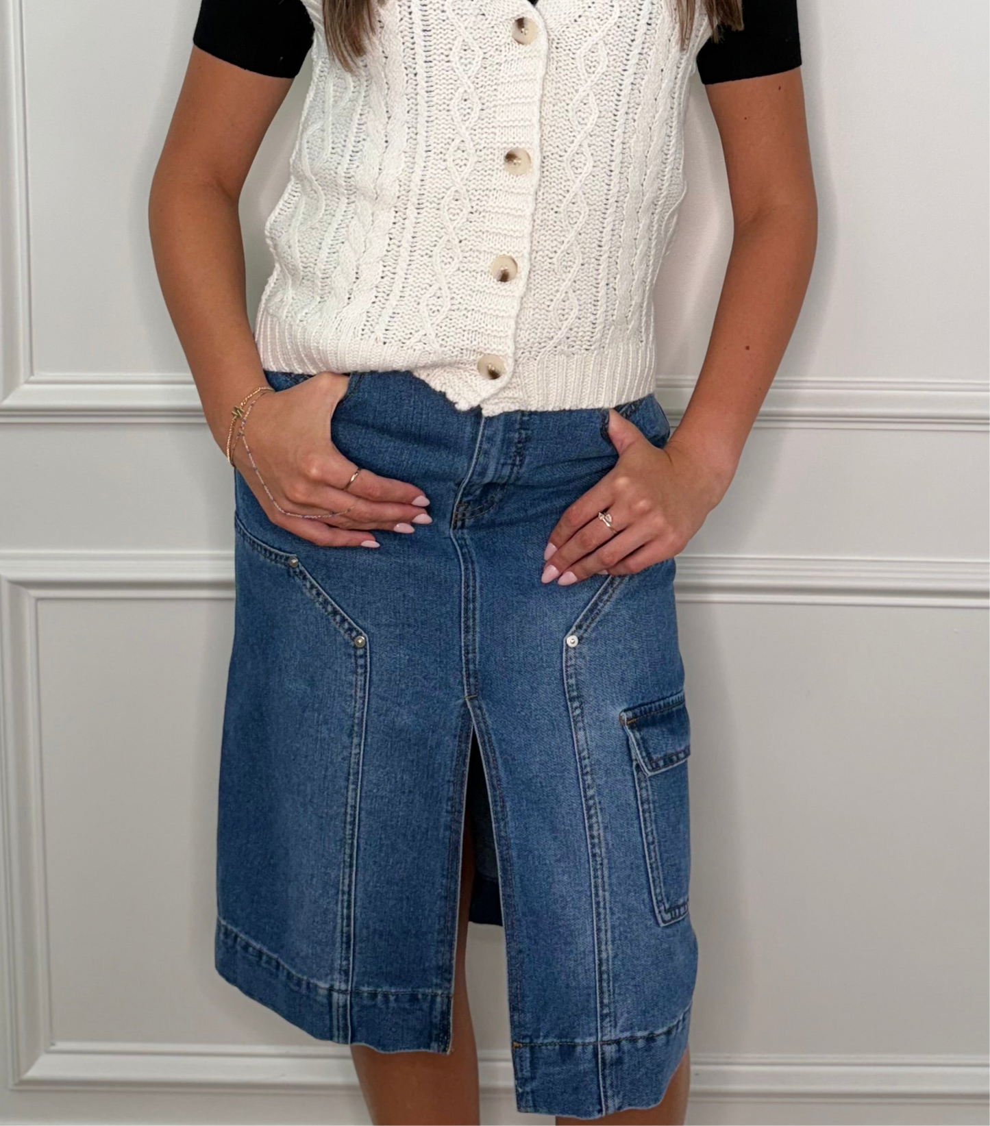 Midi Denim Skirt
