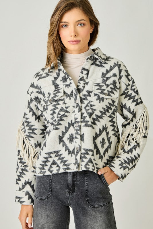 Aztec Fringe Shacket