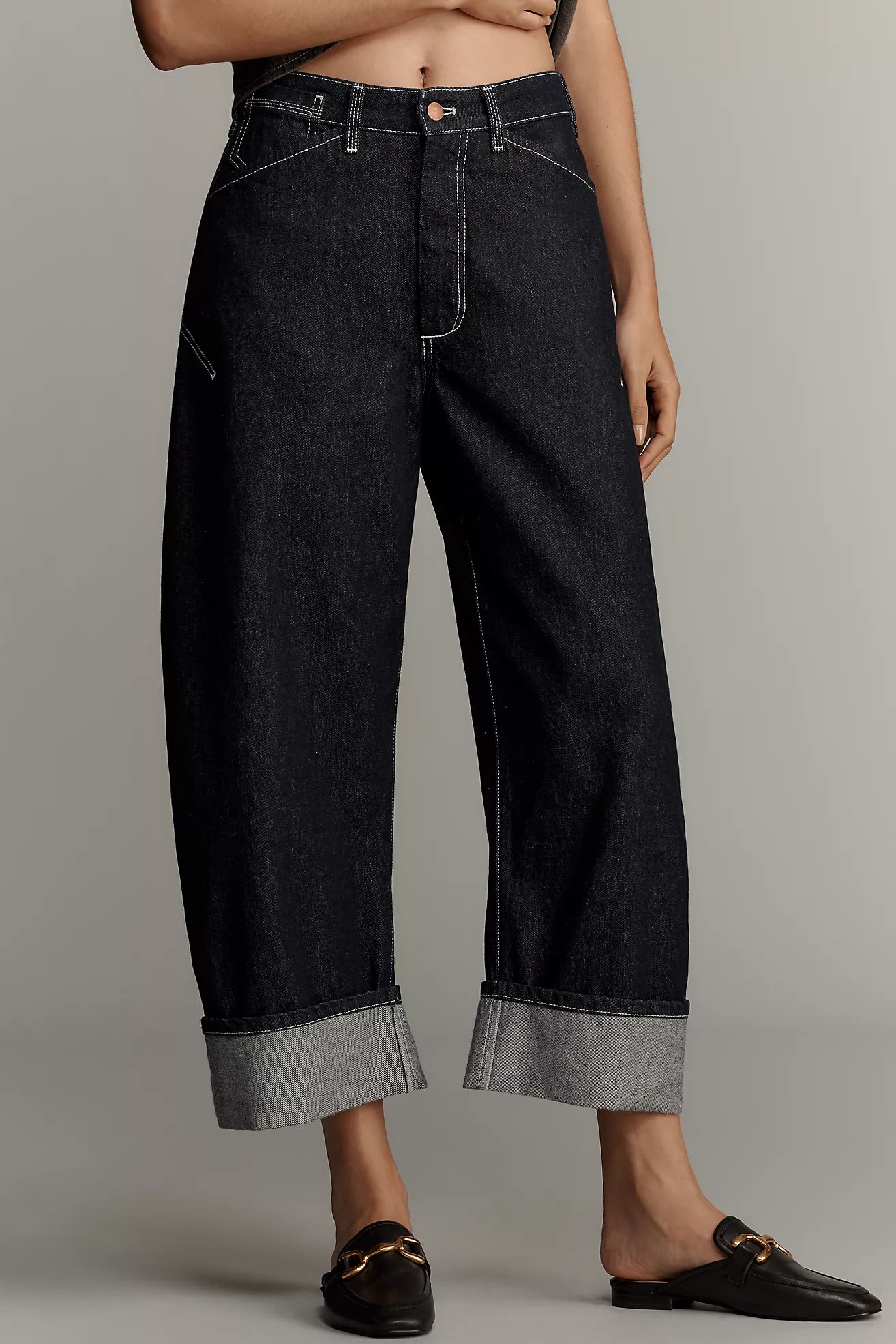 Dark Denim Barrel Jean