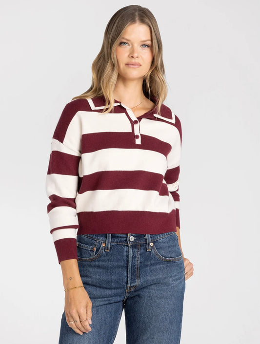 Normandy Red Ecru Stripe Top