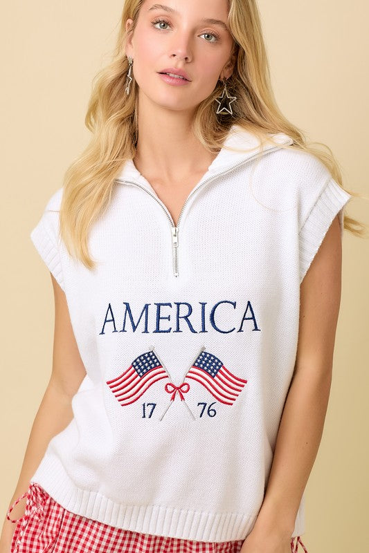 American Half Zip Knit