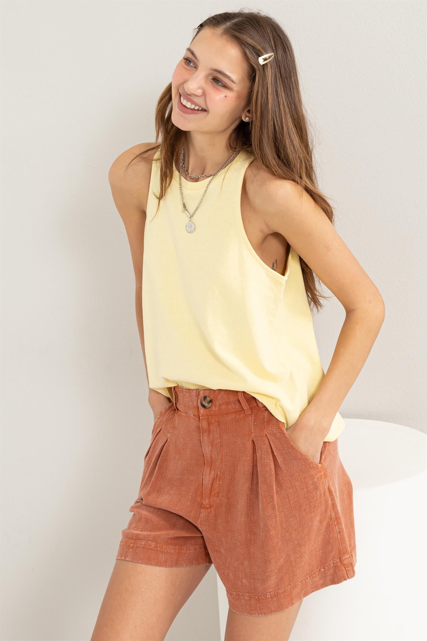 Yellow Sleeveless Tank