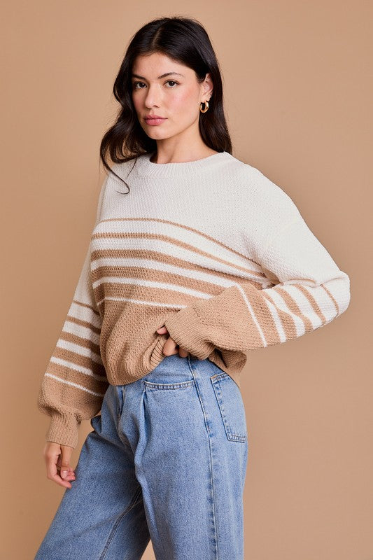 Cream Stripe Sweater