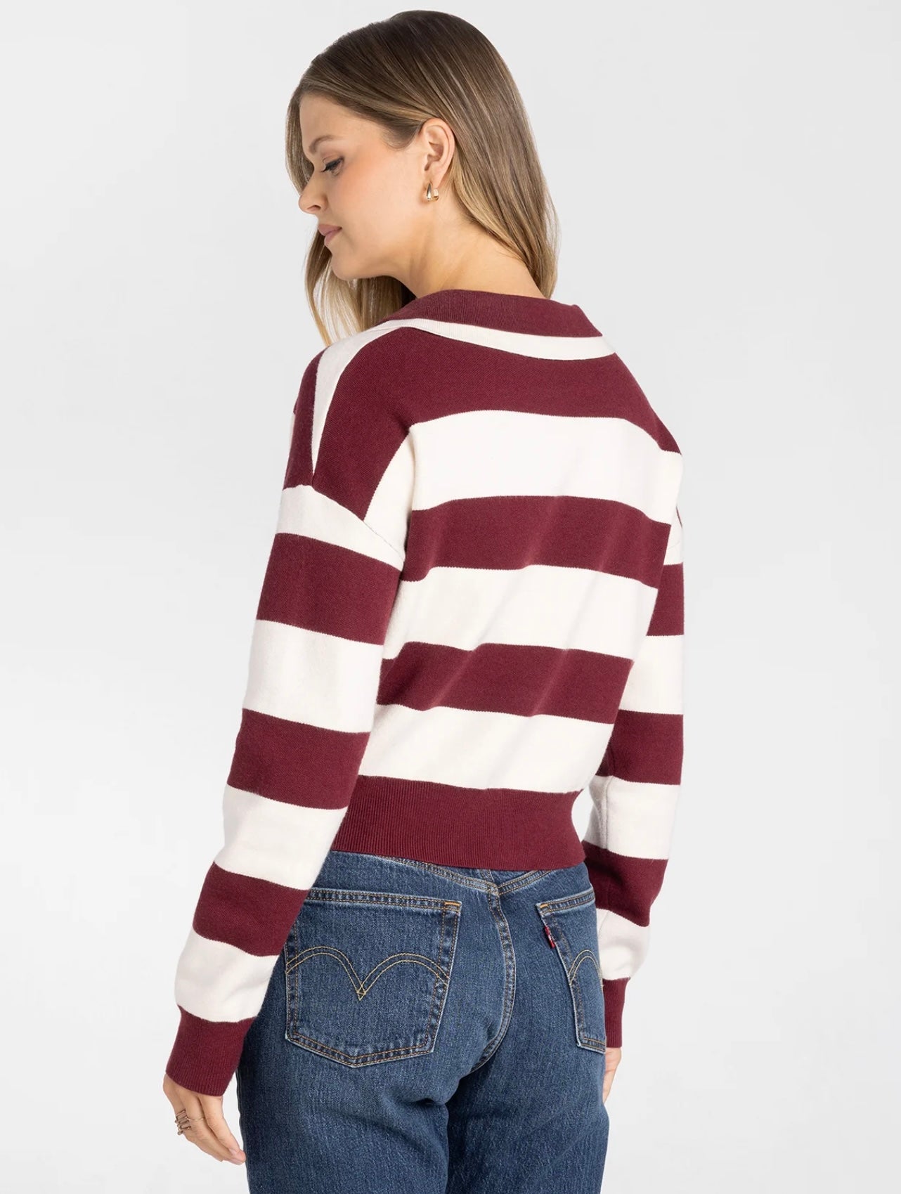 Normandy Red Ecru Stripe Top
