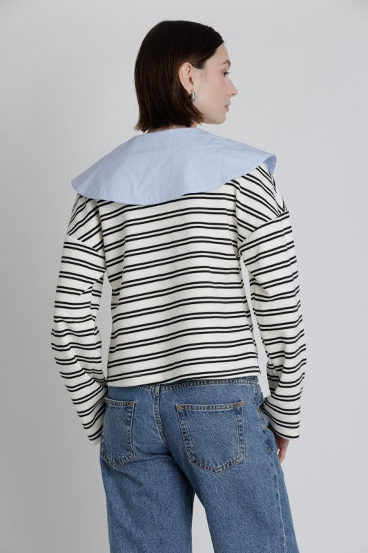 Jessa Oversized Collar Polo Shirt