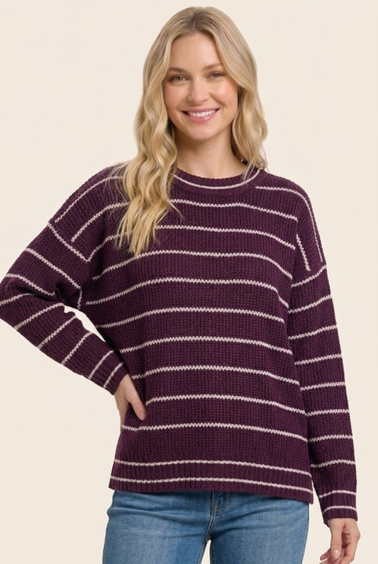 Dark Plum Textured Sweater
