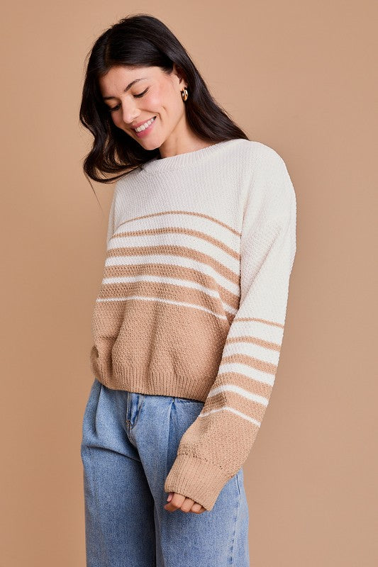 Cream Stripe Sweater