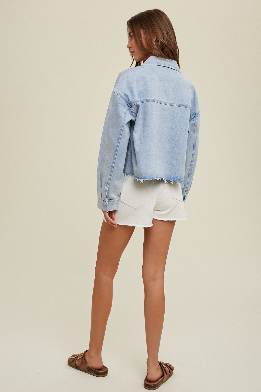 Denim crop jacket