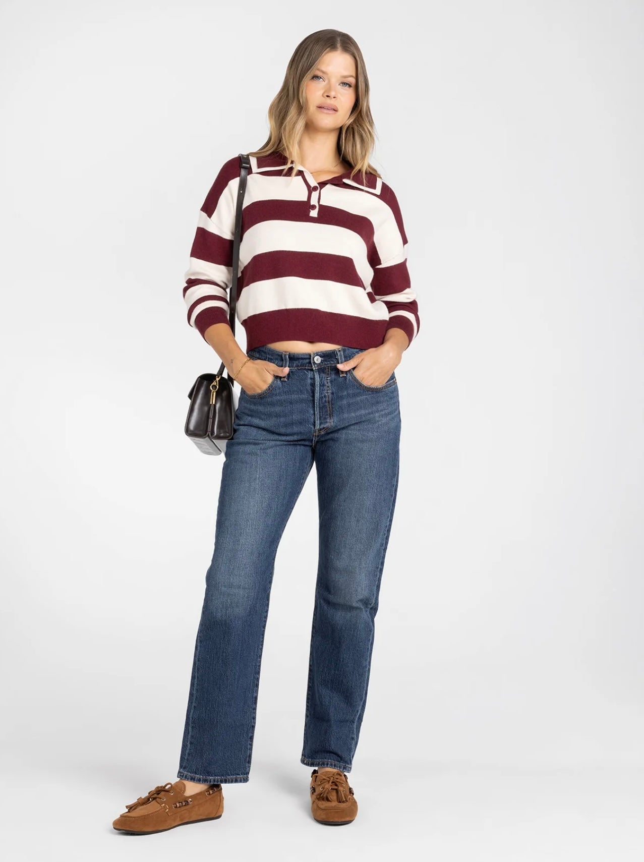 Normandy Red Ecru Stripe Top