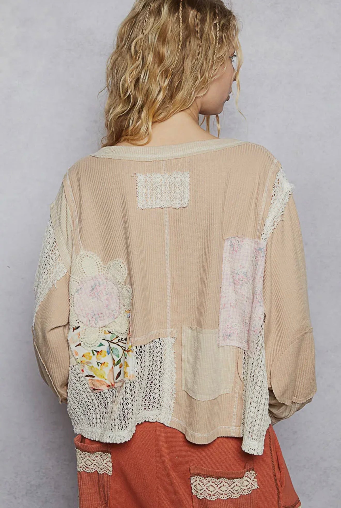 POL cropped and oversized patchwork