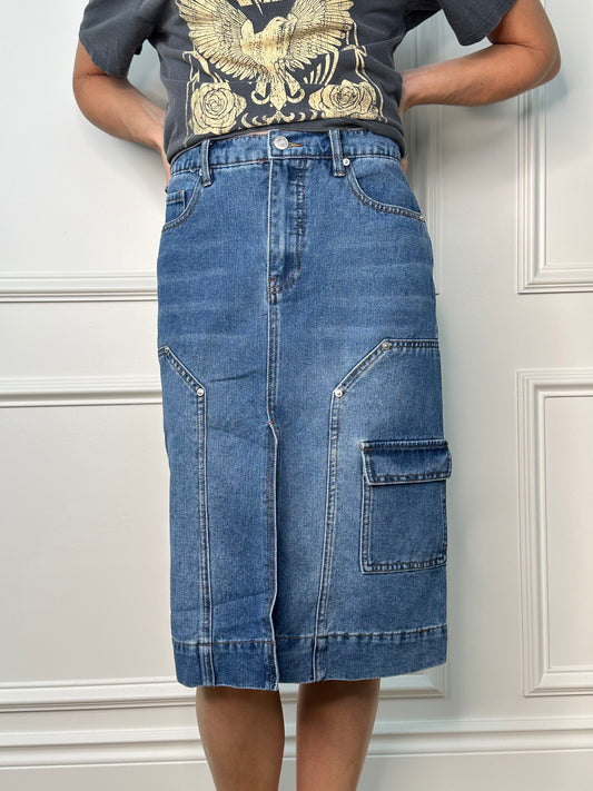 Midi Denim Skirt