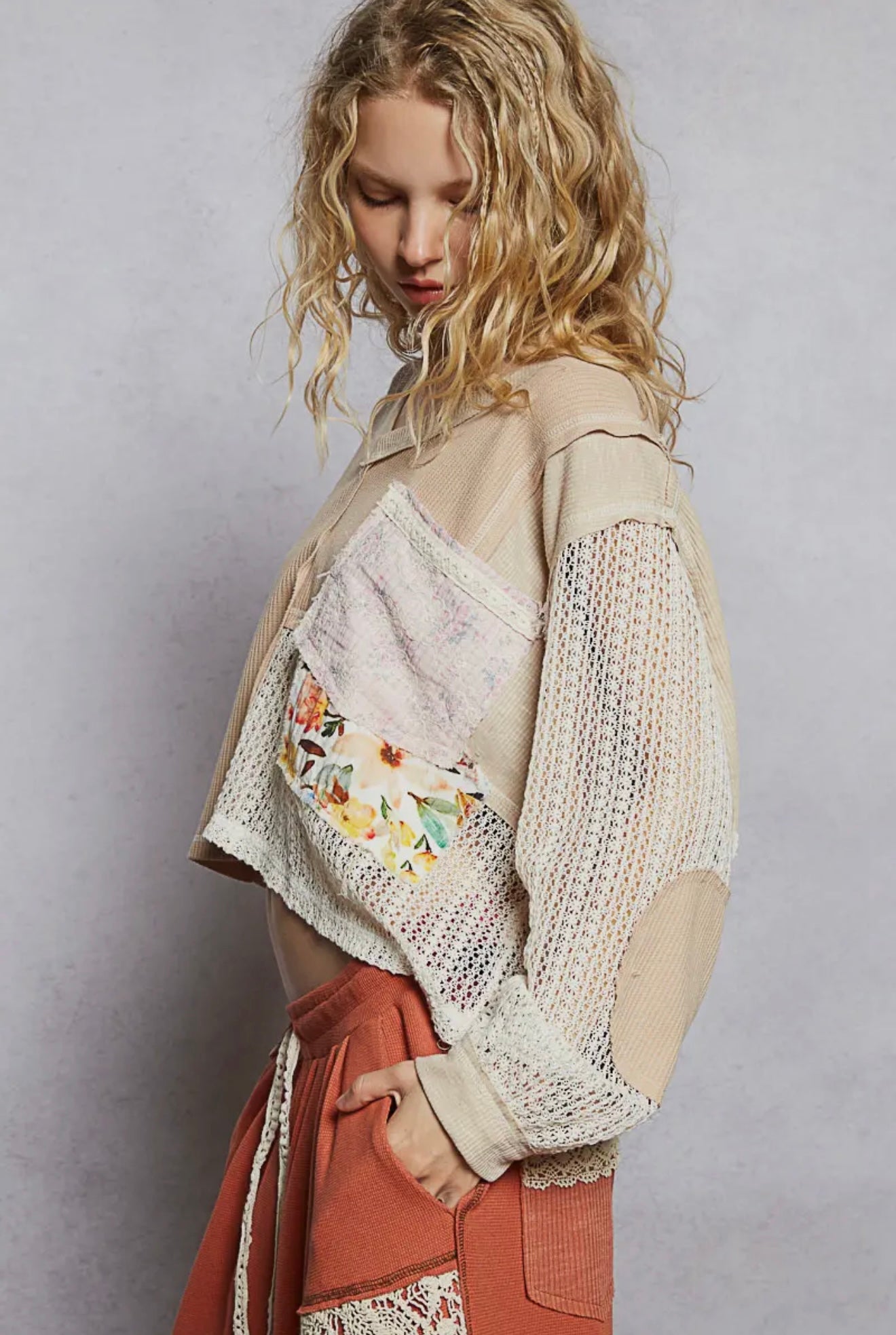 POL cropped and oversized patchwork