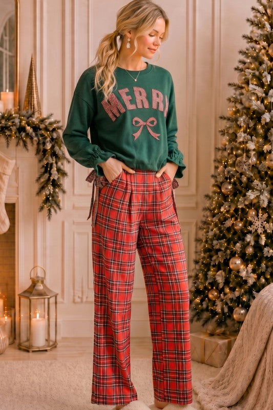 Merry Plaid Sweatshirt