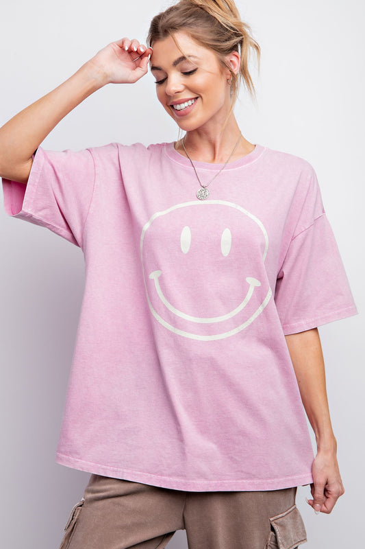 Smiley Face T (pale pink)