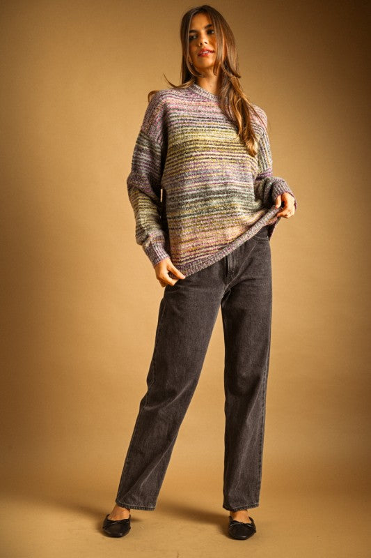 Malarie Multi Stripe Sweater Top