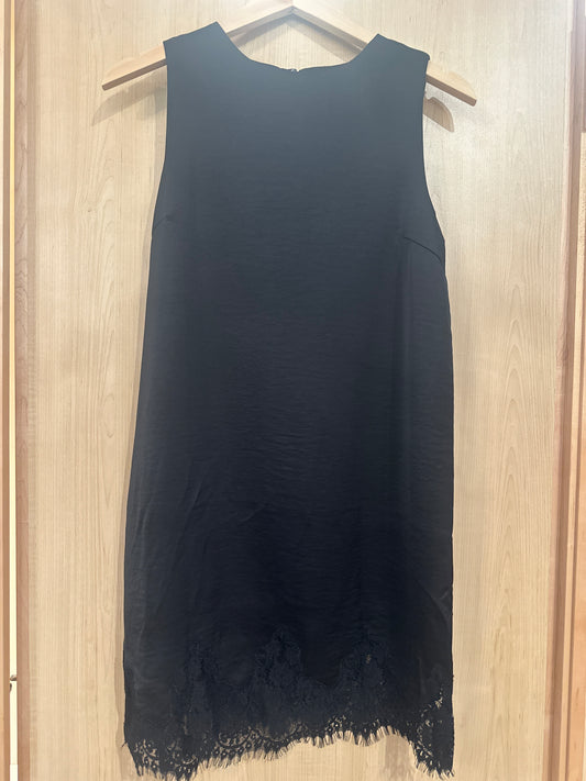 Lizette Black Lace Satin Dress