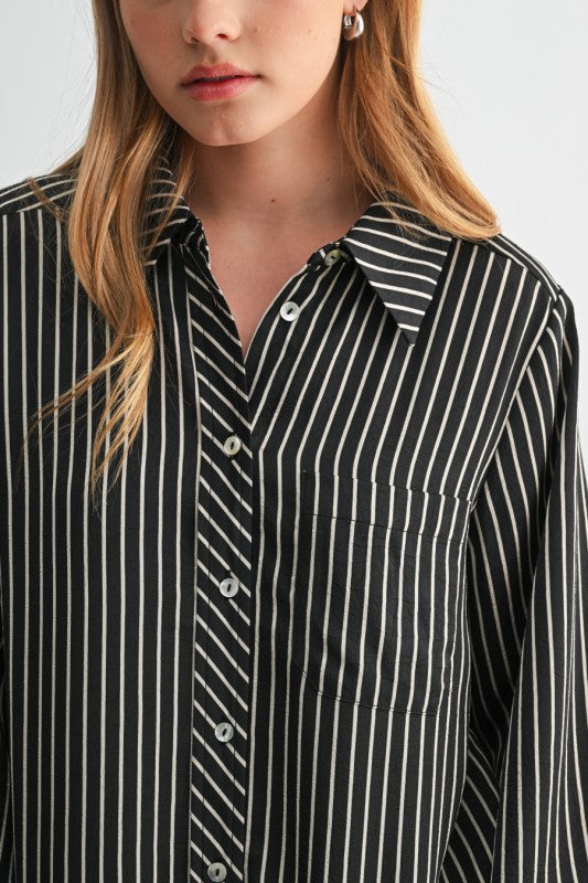 Stripe Button Blk