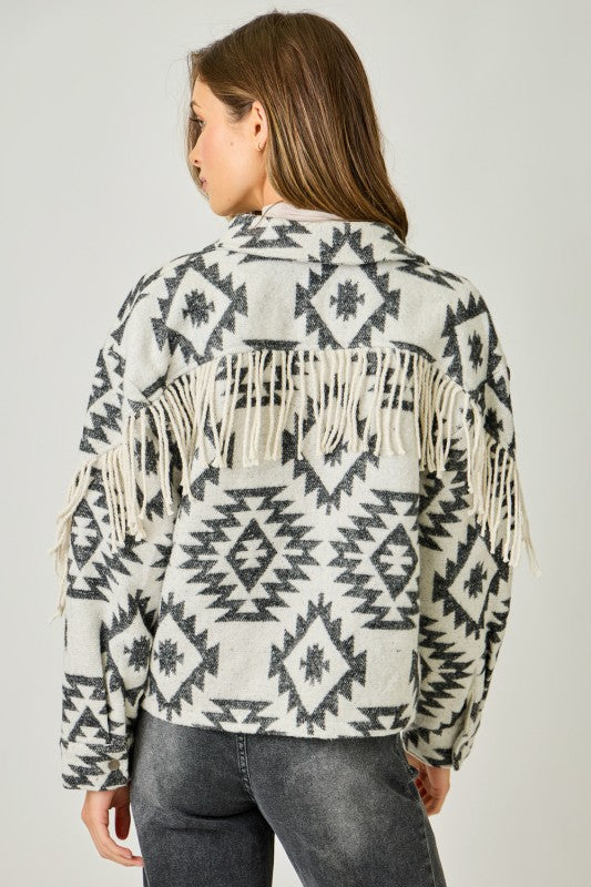 Aztec Fringe Shacket
