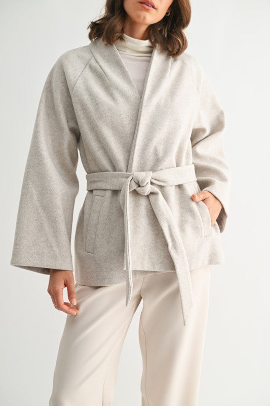 Oatmeal Tie Coat