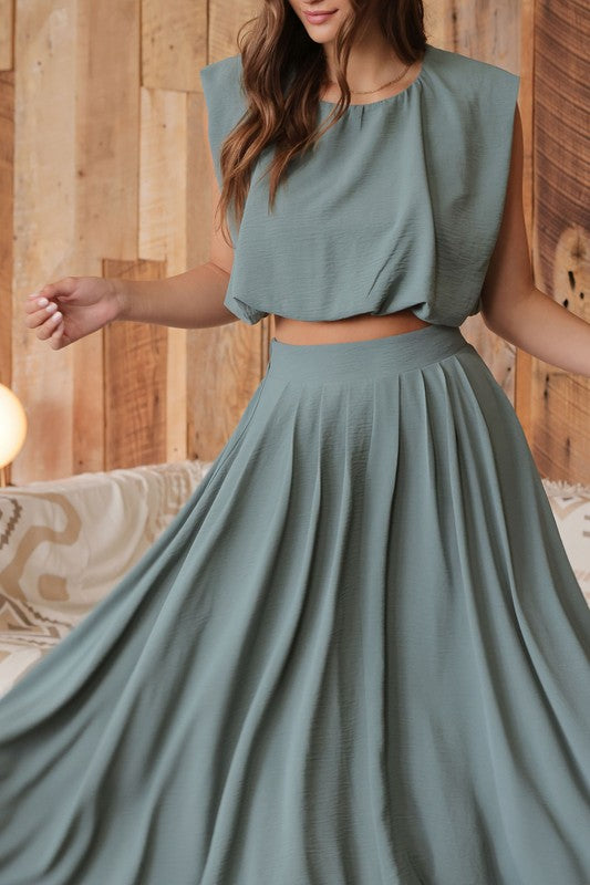 Pleated Midi