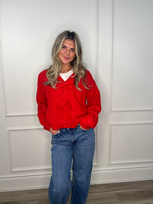 Red Bow Sweater