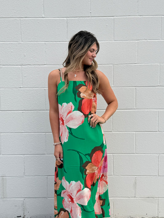 Green Floral Maxi