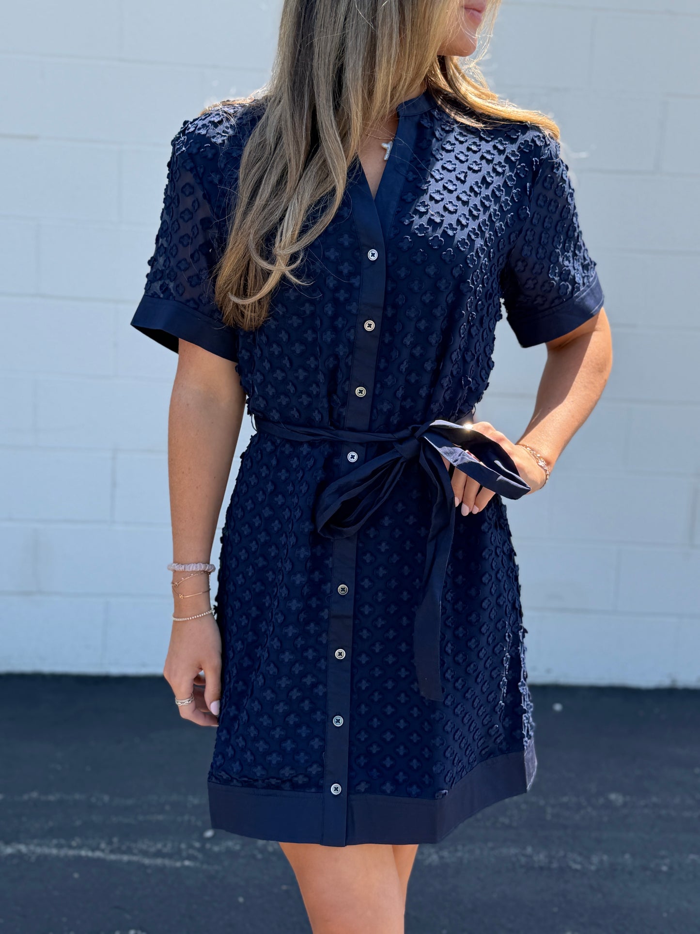 Navy BTN Dress