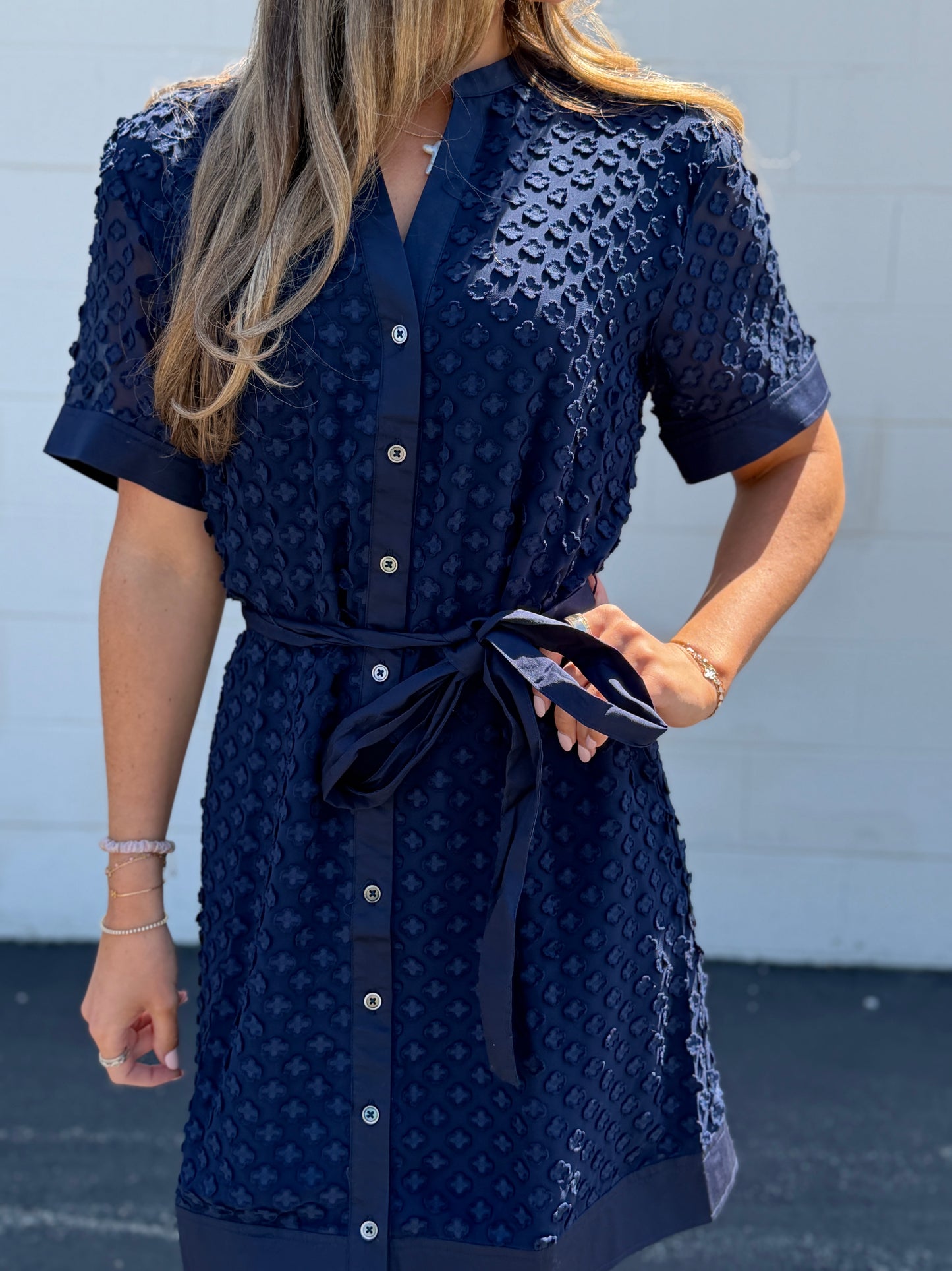 Navy BTN Dress