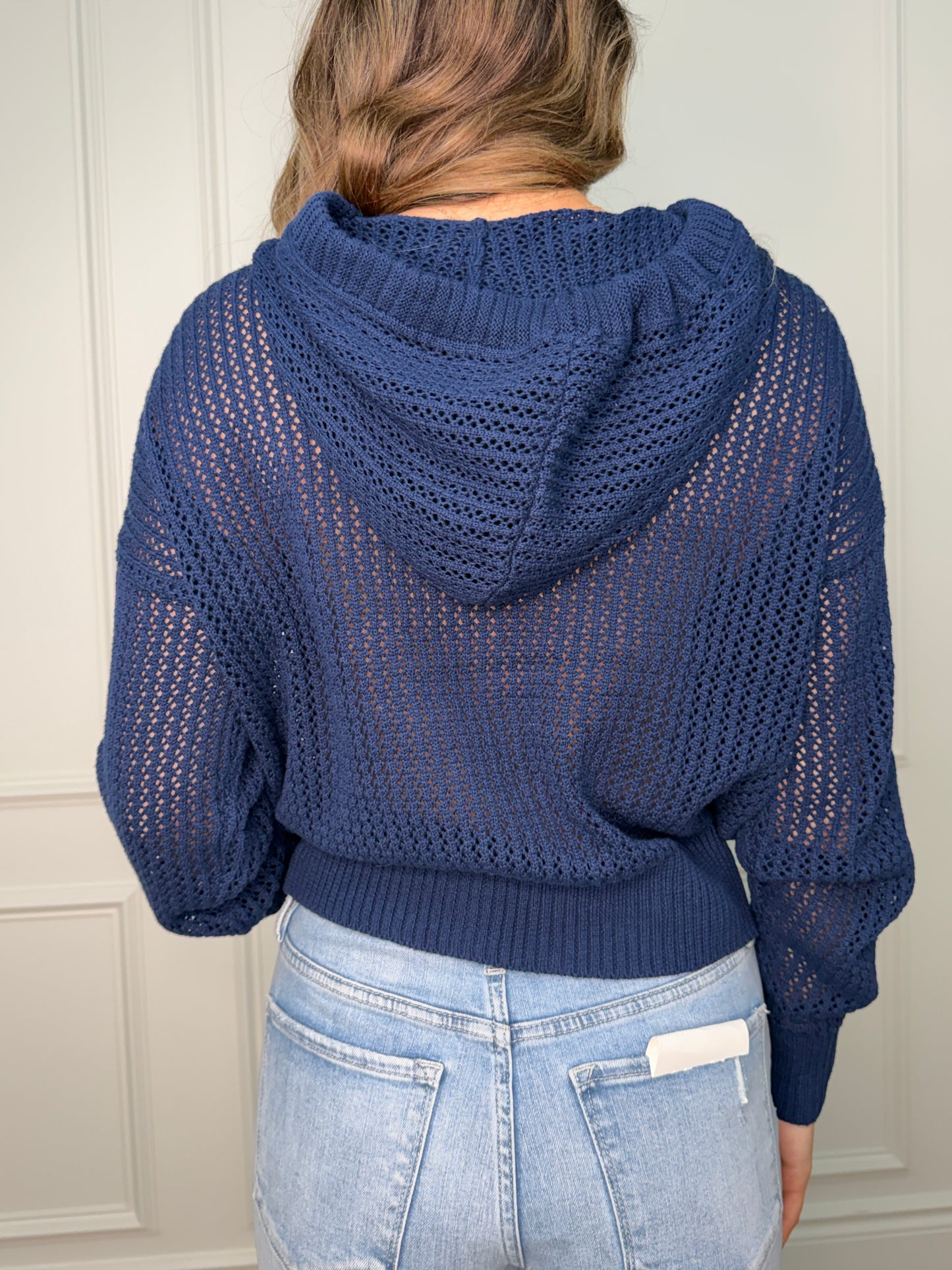 Navy American Flag Open Stitch