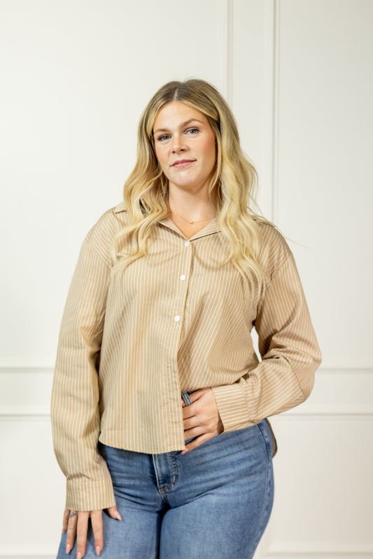 Senla Tan Stripe Top