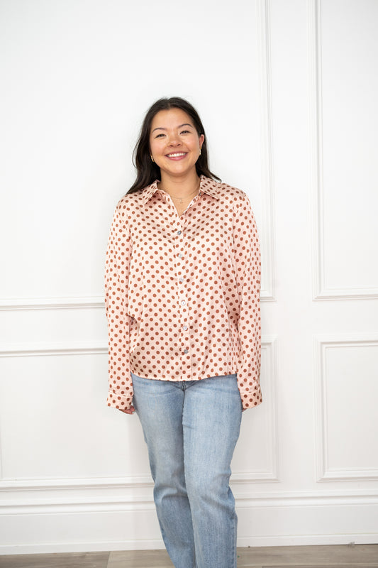 Semma Polka Dot Button Up