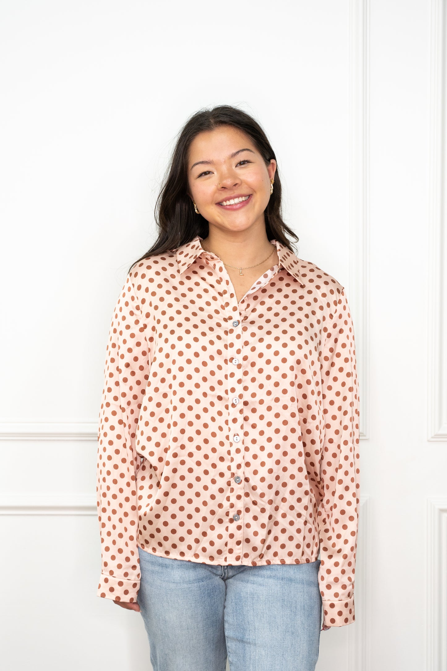 Semma Polka Dot Button Up