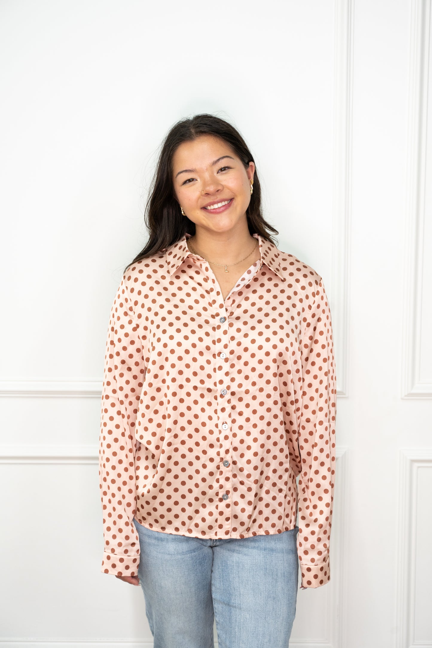 Semma Polka Dot Button Up