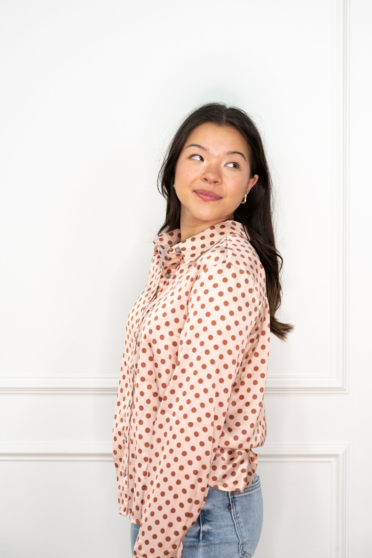 Semma Polka Dot Button Up