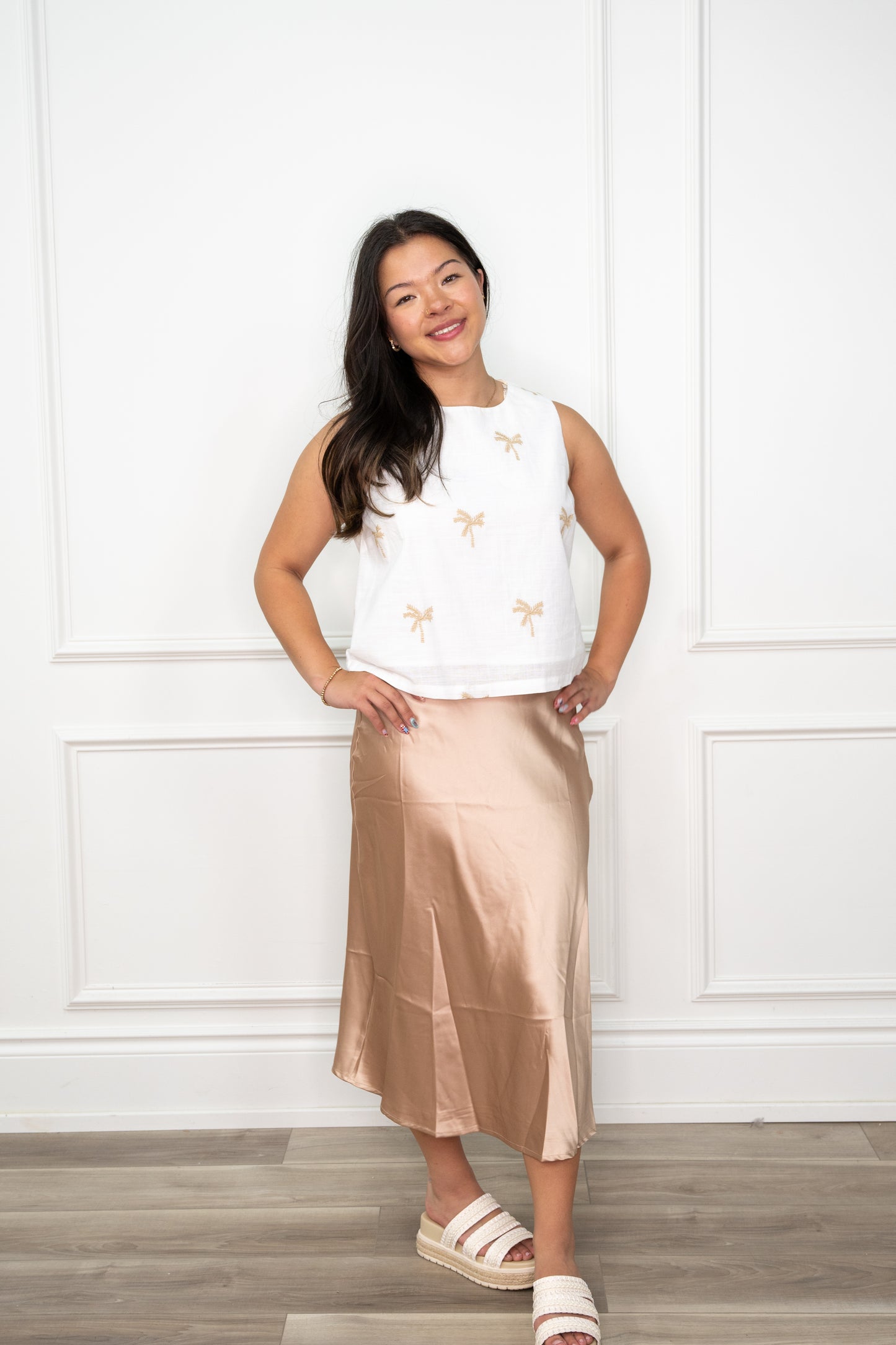 Ramona Satin Midi Skirt
