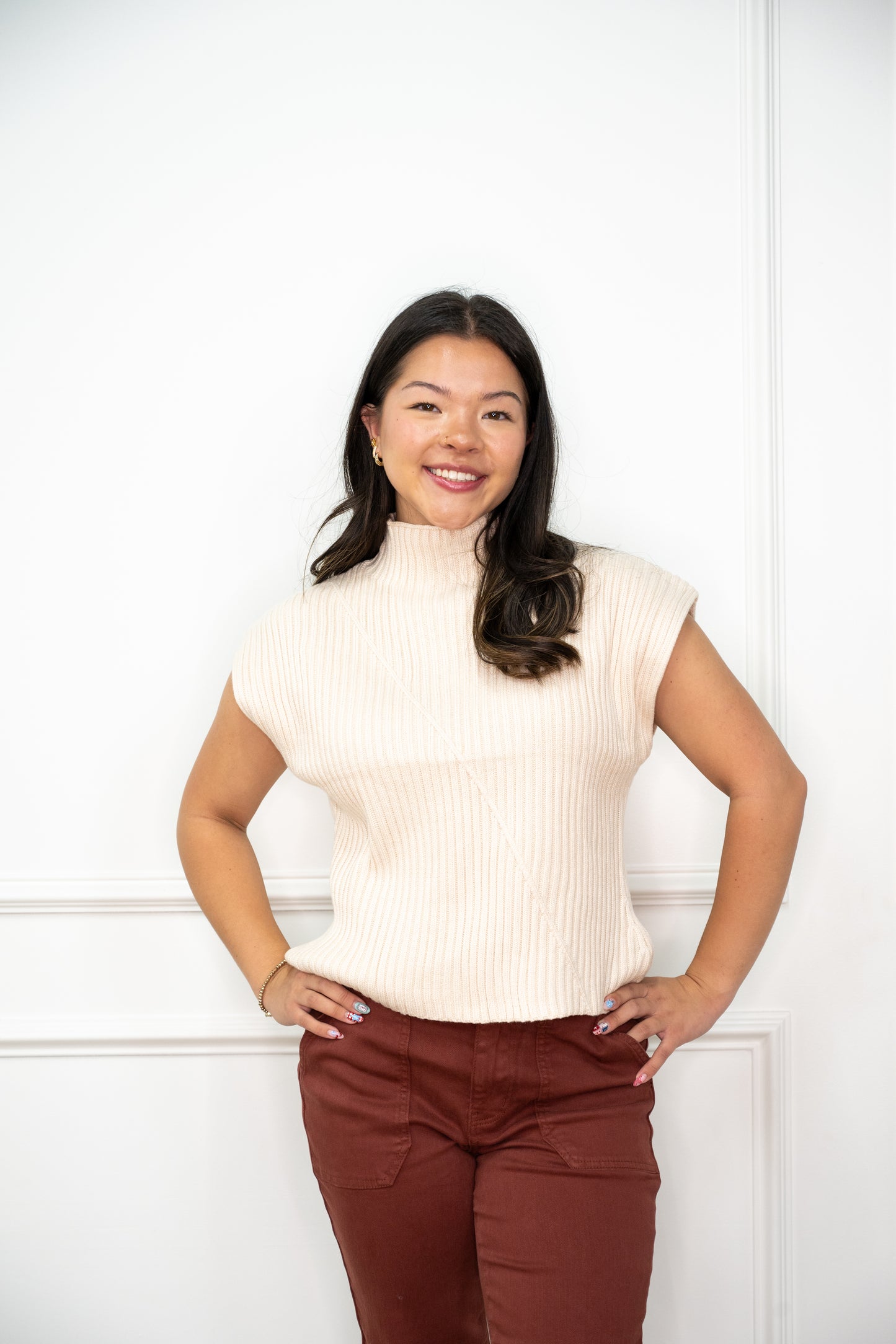Harper Mock Neck Sweater Vest