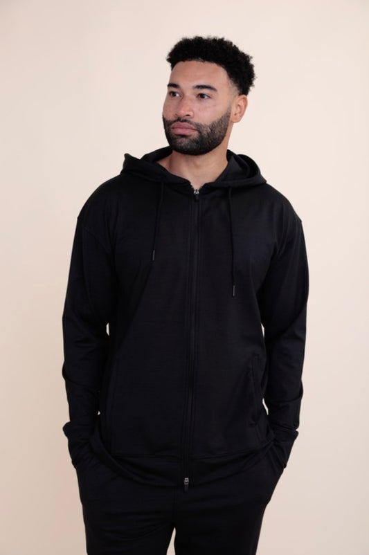 Mens Black Zip Up